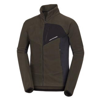 Pánská fleecová mikina Northfinder JEDRZEJ black/darkgreen