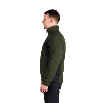 Pánská fleecová mikina Northfinder JEDRZEJ black/darkgreen