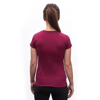 Dámské triko  SENSOR MERINO ACTIVE SONGBIRDS  kr.rukáv lilla