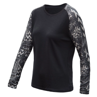 Dámské triko SENSOR MERINO BLEND IMPRESS  dl.rukáv černá/zebra
