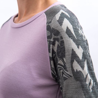 Dámské triko SENSOR MERINO BLEND IMPRESS  dl.rukáv mystic violet/zebra