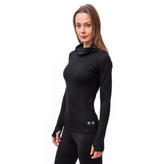 Dámské triko SENSOR MERINO DF  dl.rukáv s kapucí černá
