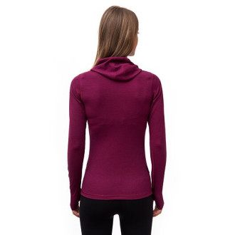 Dámské triko SENSOR MERINO DF  dl.rukáv s kapucí lilla