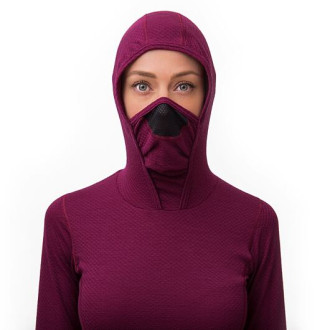 Dámské triko SENSOR MERINO DF  dl.rukáv s kapucí lilla