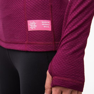Dámské triko SENSOR MERINO DF  dl.rukáv s kapucí lilla
