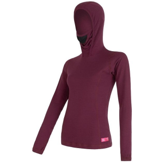 Dámské triko SENSOR MERINO DF  dl.rukáv s kapucí lilla