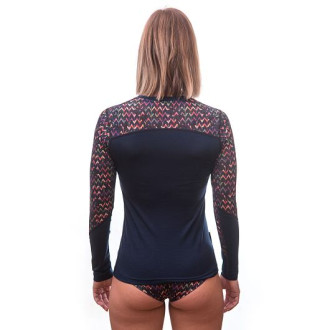 Dámské triko SENSOR MERINO IMPRESS dl.rukáv deep blue/origami