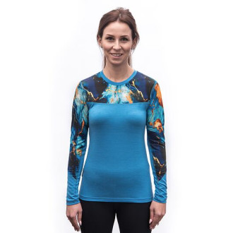 Dámské triko SENSOR MERINO IMPRESS dl.rukáv modrá/universe