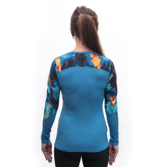 Dámské triko SENSOR MERINO IMPRESS dl.rukáv modrá/universe