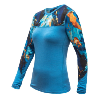 Dámské triko SENSOR MERINO IMPRESS dl.rukáv modrá/universe