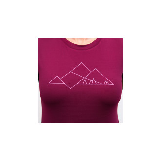 Dámské triko SENSOR COOLMAX TECH GEO MOUNTAINS kr.rukáv lilla