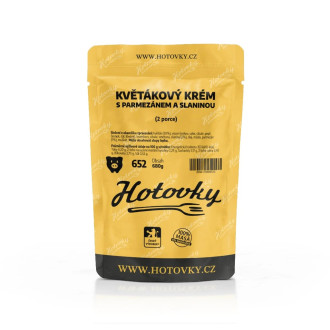 Květákový krém s parmezánem a slaninou (2 porce)