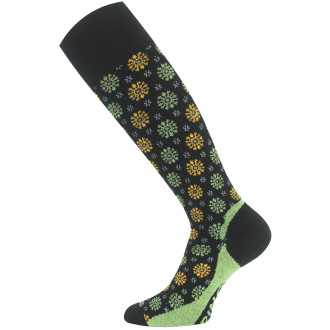 Lyžařské  merino podkolenky Lasting  SDF černo- zelené
