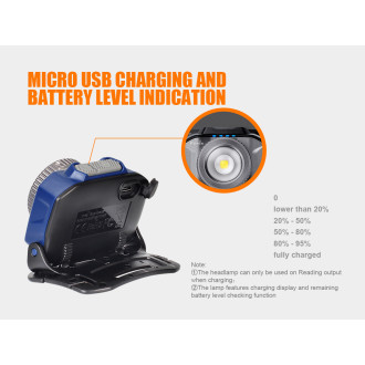 Nabíjecí zaostřovací čelovka Fenix HL40R modrá