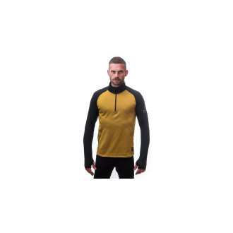 Pánská mikina   SENSOR COOLMAX THERMO zip mustard/černá