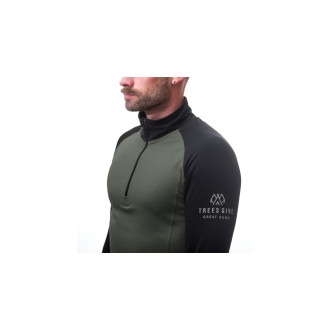 Pánská mikina  SENSOR COOLMAX THERMO zip olive green/černá