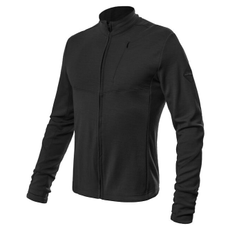 Pánská mikina SENSOR MERINO UPPER  celozip černá