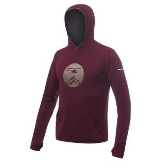 Pánská mikina SENSOR MERINO UPPER HELI klokanka port red