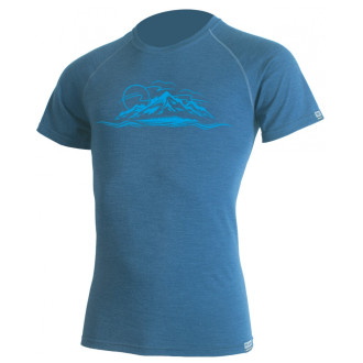 Pánské merino triko Lasting LIVIO modré