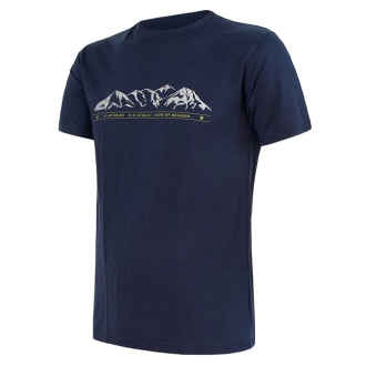 Pánské triko SENSOR MERINO ACTIVE MOUNTAINS kr.rukáv deep blue