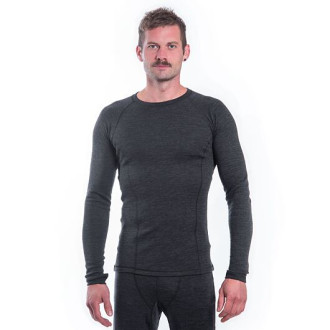 Pánské triko SENSOR MERINO BOLD dl.rukáv anthracite gray