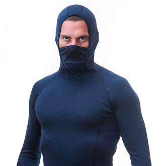 Pánské triko SENSOR MERINO DF dl.rukáv s kapucí deep blue