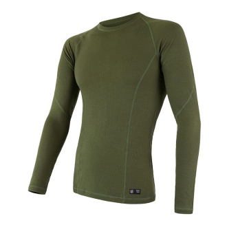 Pánské triko SENSOR MERINO DF dl.rukáv safari green