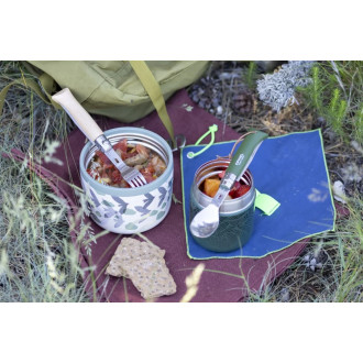 Opinel Picnic+ (lžíce, vidlička, ubrousek - včetně nože N°08 - buk)