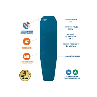 Samonafukovací karimatka YATE EXTREM LITE 3,8 modrá/šedá