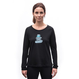 Dámské triko SENSOR MERINO BLEND STONE dl.rukáv černá