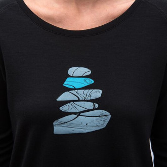 Dámské triko SENSOR MERINO BLEND STONE dl.rukáv černá