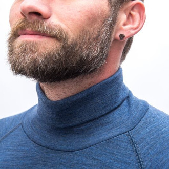 Pánské triko SENSOR MERINO BOLD dl.rukáv roll neck cool blue