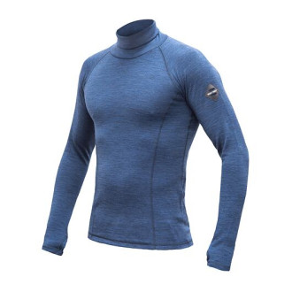 Pánské triko SENSOR MERINO BOLD dl.rukáv roll neck cool blue