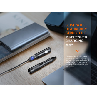 Taktické pero Fenix T6 s LED svítilnou černá