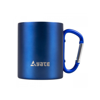 YATE Hrnek s karabinkou COLOR 0,3 l nerez - modrý